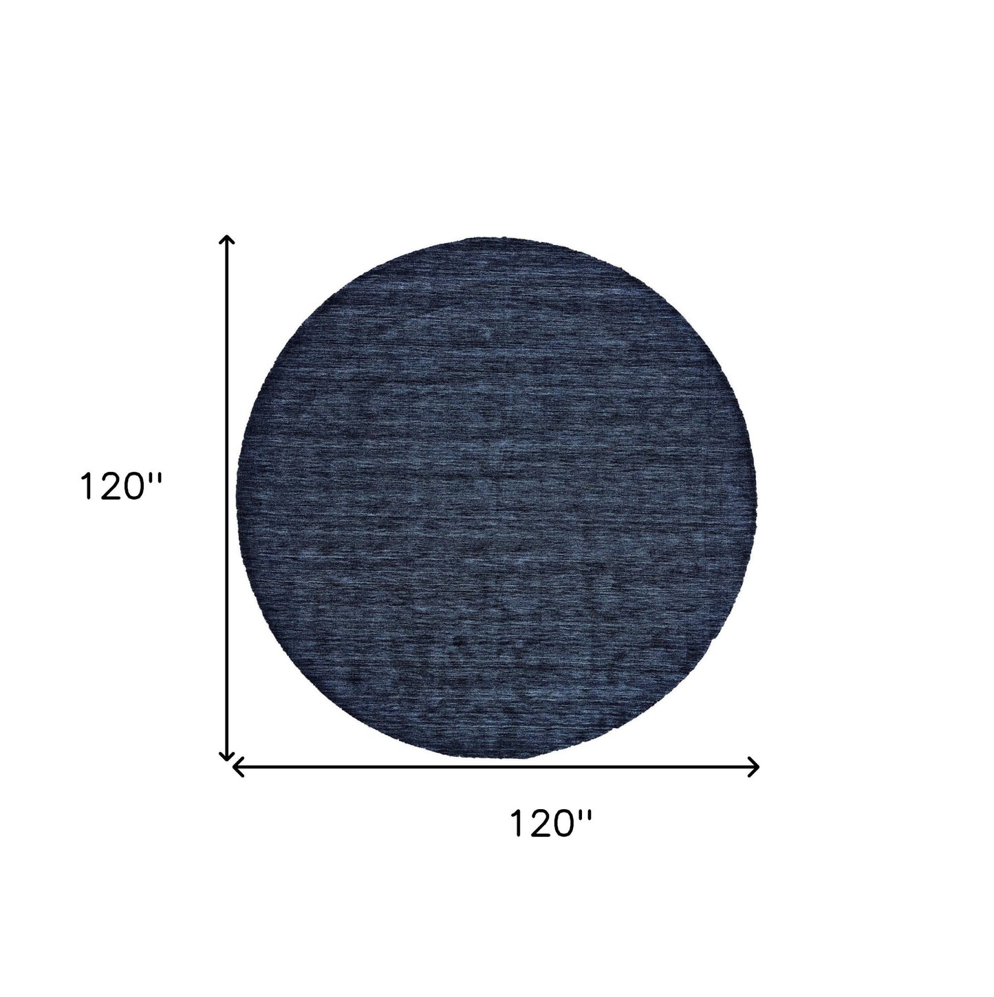 10' Black Round Wool Hand Woven Area Rug