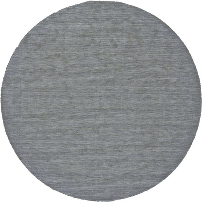 10' Black Round Wool Hand Woven Area Rug