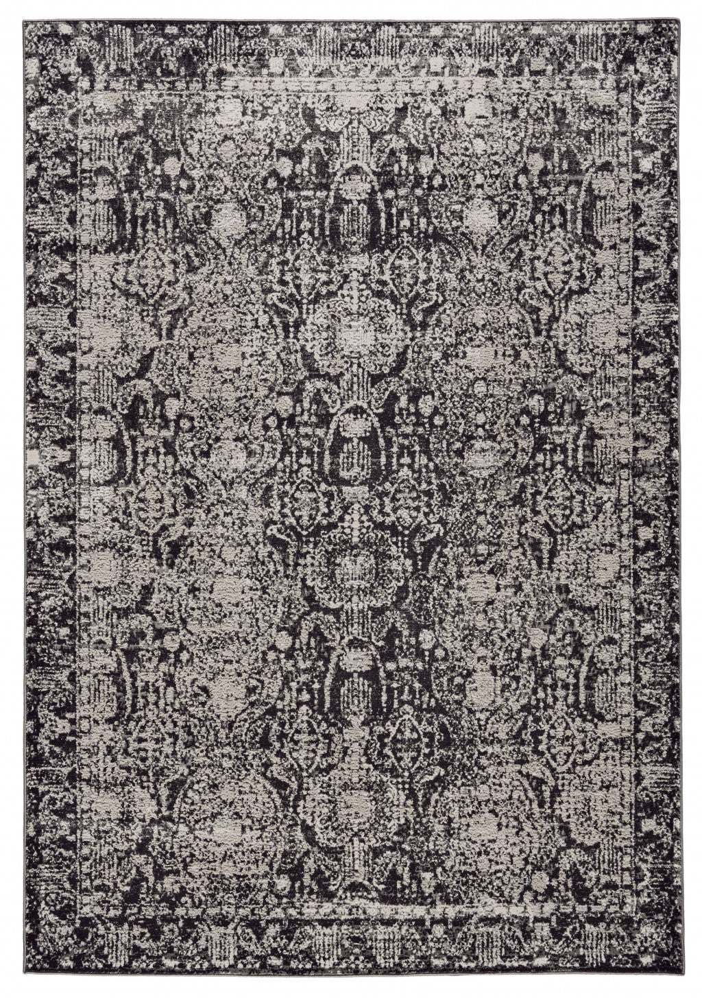 10' X 13' Gray And Ivory Abstract Stain Resistant Area Rug