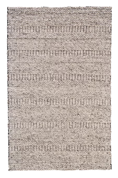 10' X 13' Gray and Ivory Wool Hand Woven Area Rug