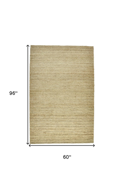 10' X 13' Tan Ivory And Taupe Hand Woven Area Rug