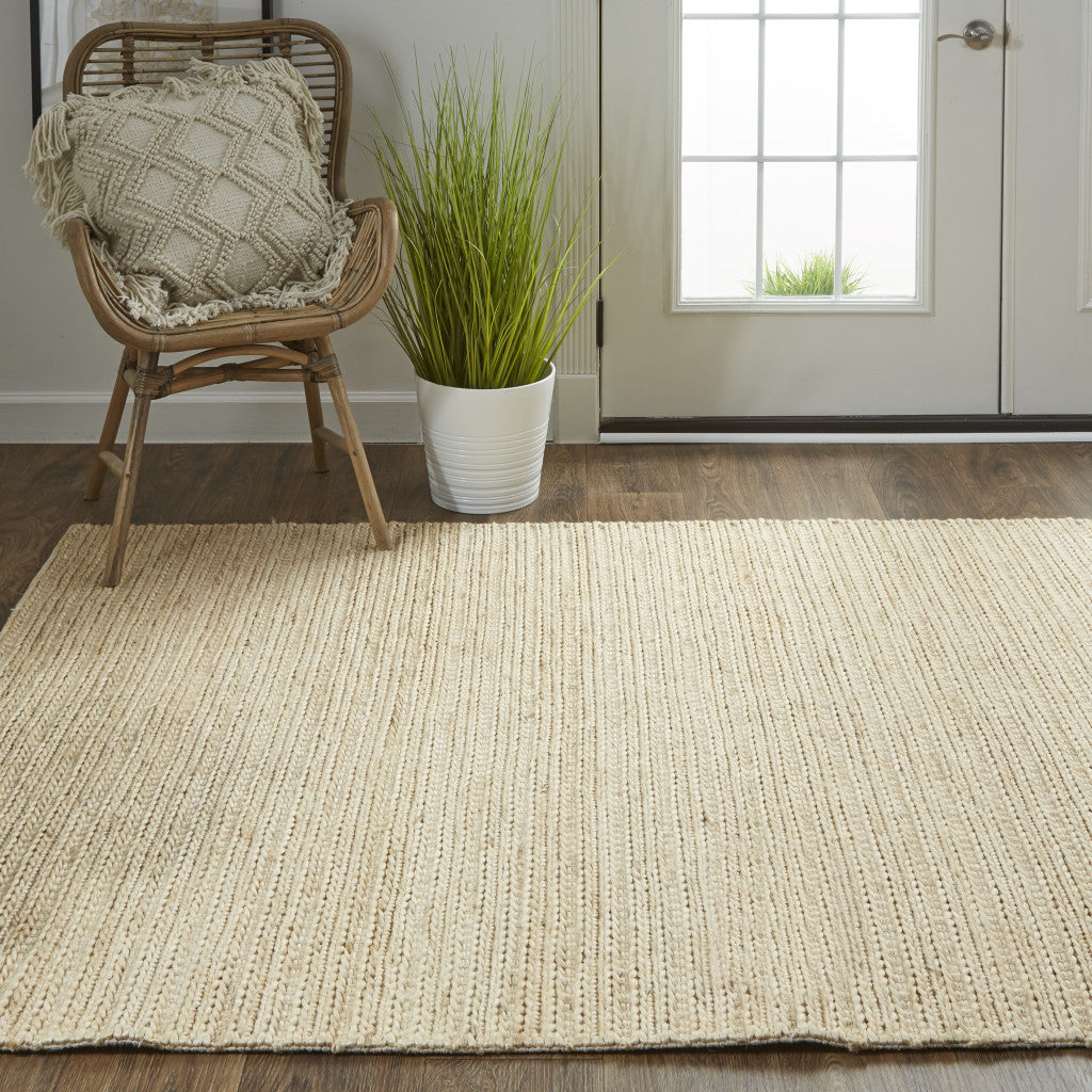 10' X 13' Tan Ivory And Taupe Hand Woven Area Rug