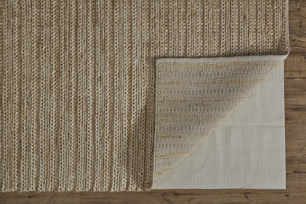 10' X 13' Tan Ivory And Taupe Hand Woven Area Rug