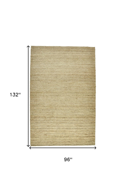 10' X 13' Tan Ivory And Taupe Hand Woven Area Rug