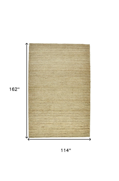 10' X 13' Tan Ivory And Taupe Hand Woven Area Rug