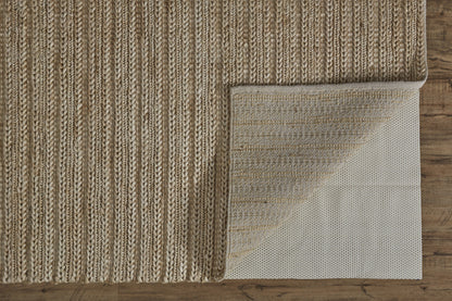 10' X 13' Tan Ivory And Taupe Hand Woven Area Rug