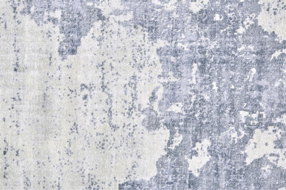 10' X 14' Blue Gray And Ivory Abstract Hand Woven Area Rug