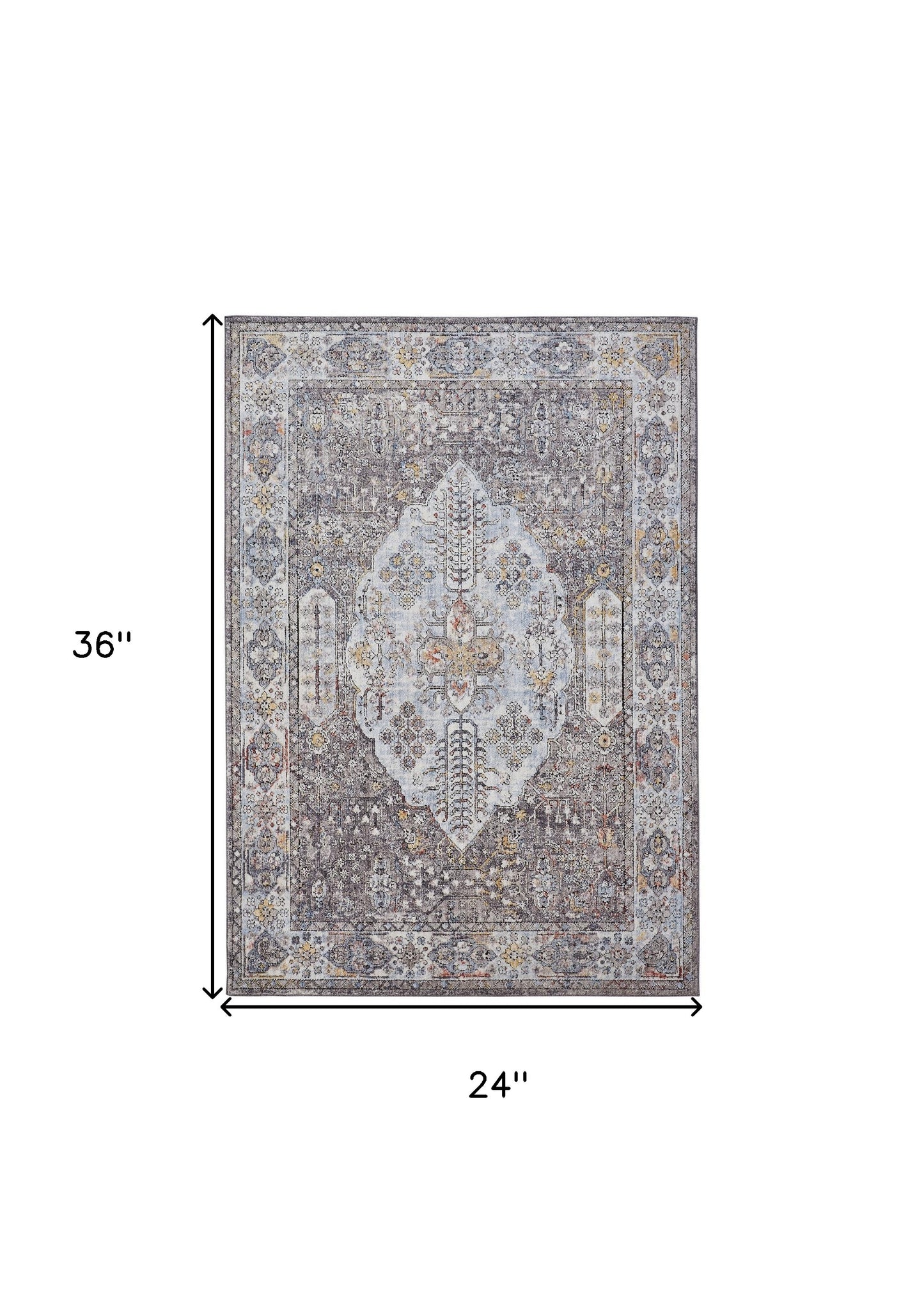 10' X 13' Blue and Gray Floral Area Rug