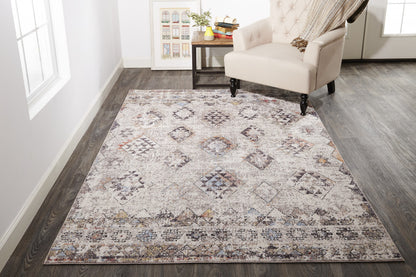 10' X 13' Blue and Gray Geometric Area Rug