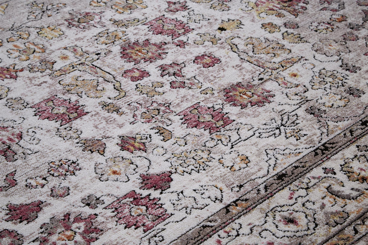 10' X 13' Pink and Ivory Floral Area Rug