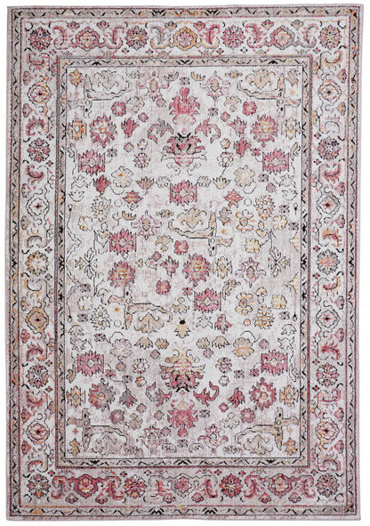 10' X 13' Pink and Ivory Floral Area Rug