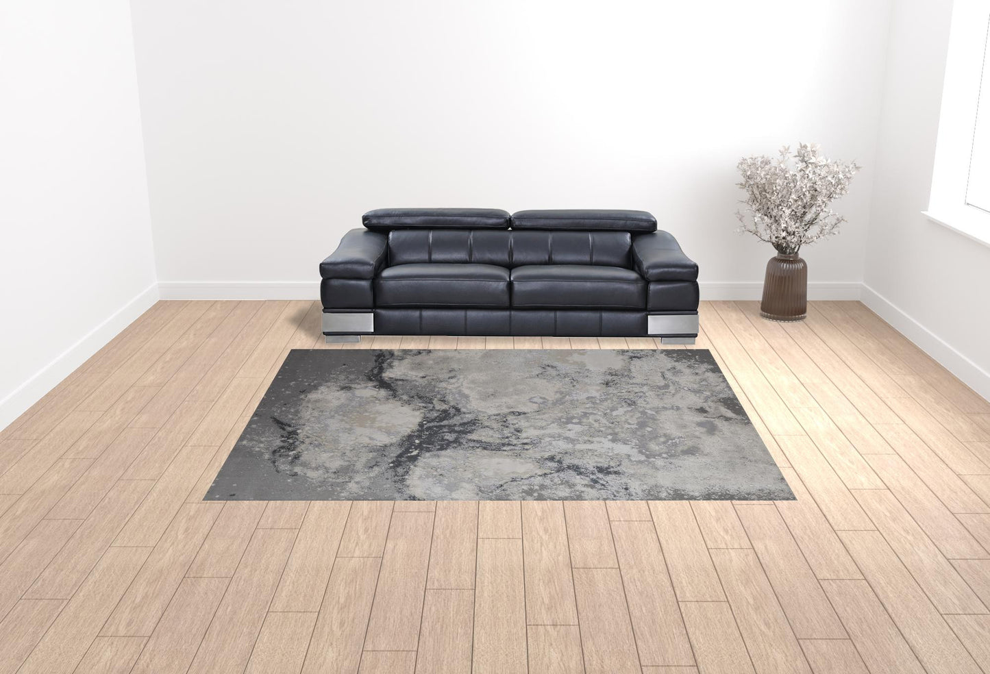 7' X 10' Gray Abstract Area Rug