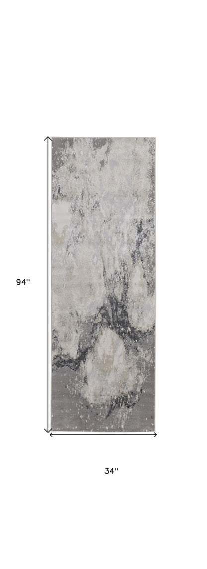 7' X 10' Gray Abstract Area Rug