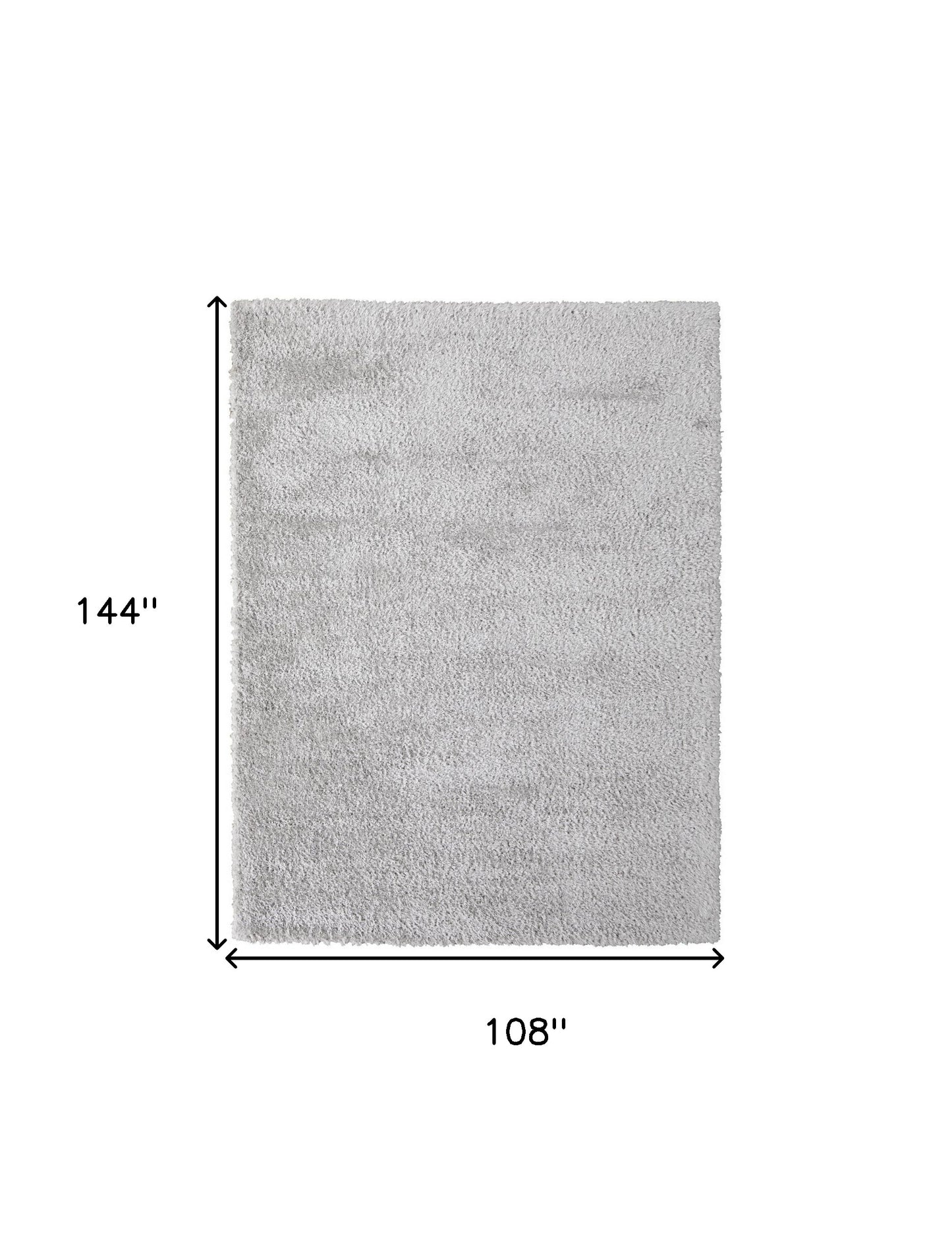 5' X 8' Ivory Shag Power Loom Stain Resistant Area Rug