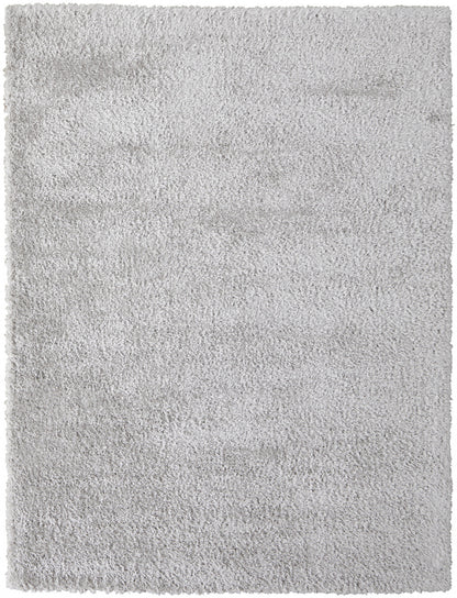 5' X 8' Ivory Shag Power Loom Stain Resistant Area Rug