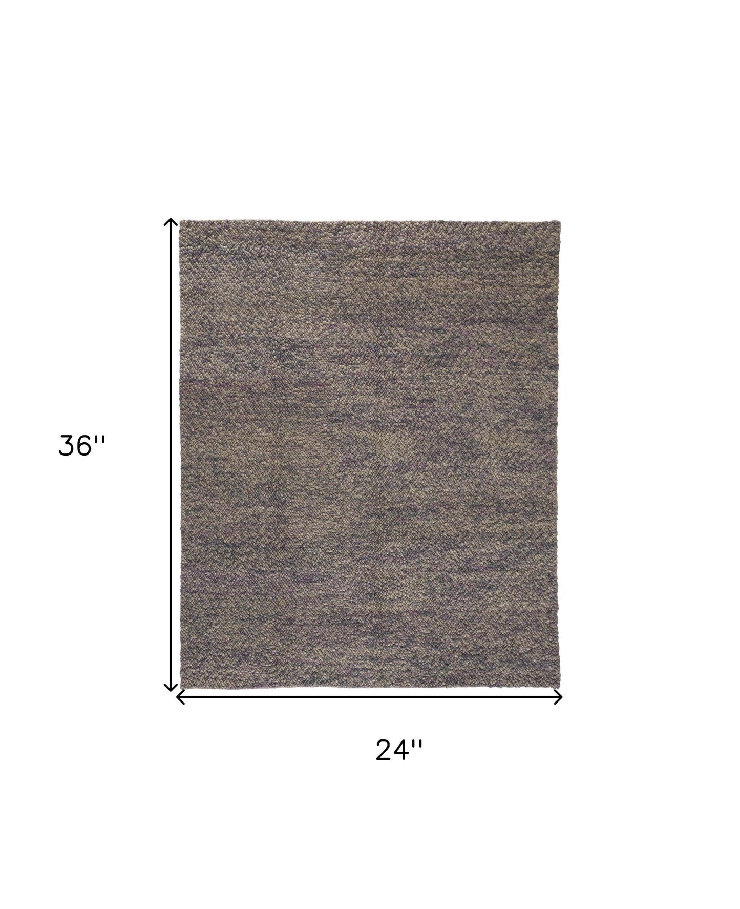 8' X 11' Purple and Gray Wool Hand Woven Distressed Area Rug