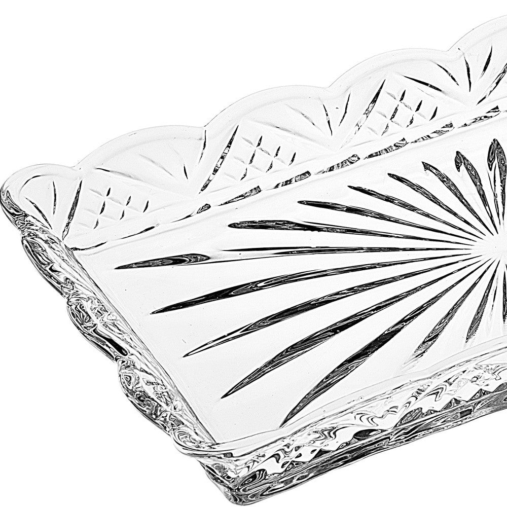 10" Rectangular Cut Crystal Narrow Serving Tray