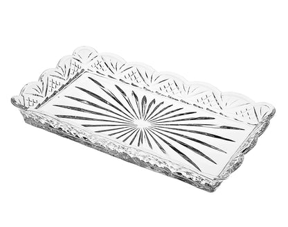 10" Rectangular Cut Crystal Narrow Serving Tray