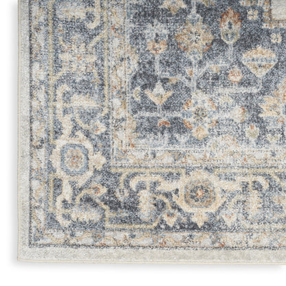 10' Gray Oriental Power Loom Distressed Washable Runner Rug