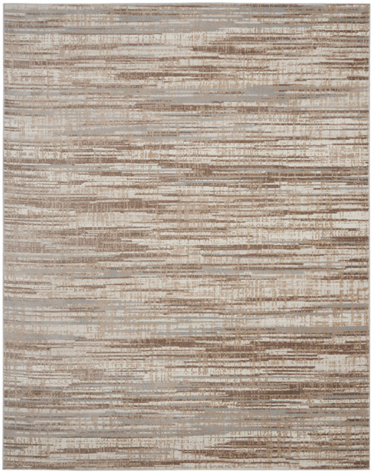 10' X 14' Brown Abstract Power Loom Area Rug