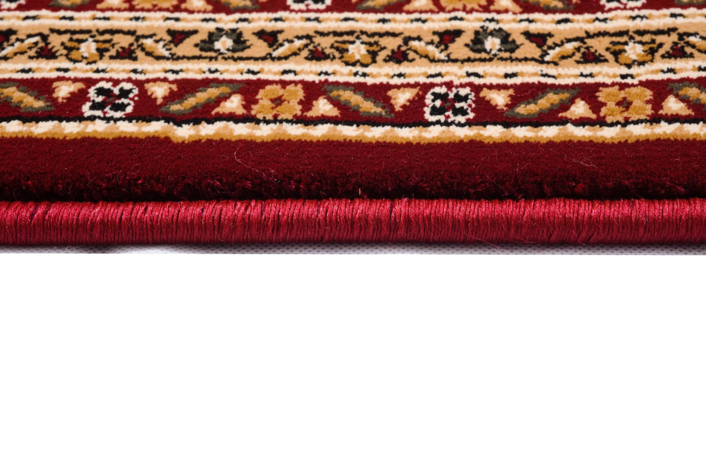 10' X 13' Beige and Red Oriental Washable Non Skid Area Rug