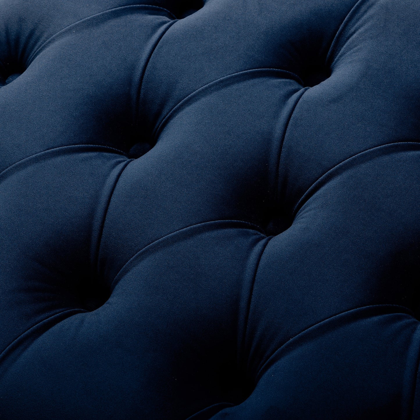 50" Navy Blue and Black Upholstered Velvet Bench with Flip top