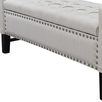 50" Navy Blue and Black Upholstered Velvet Bench with Flip top