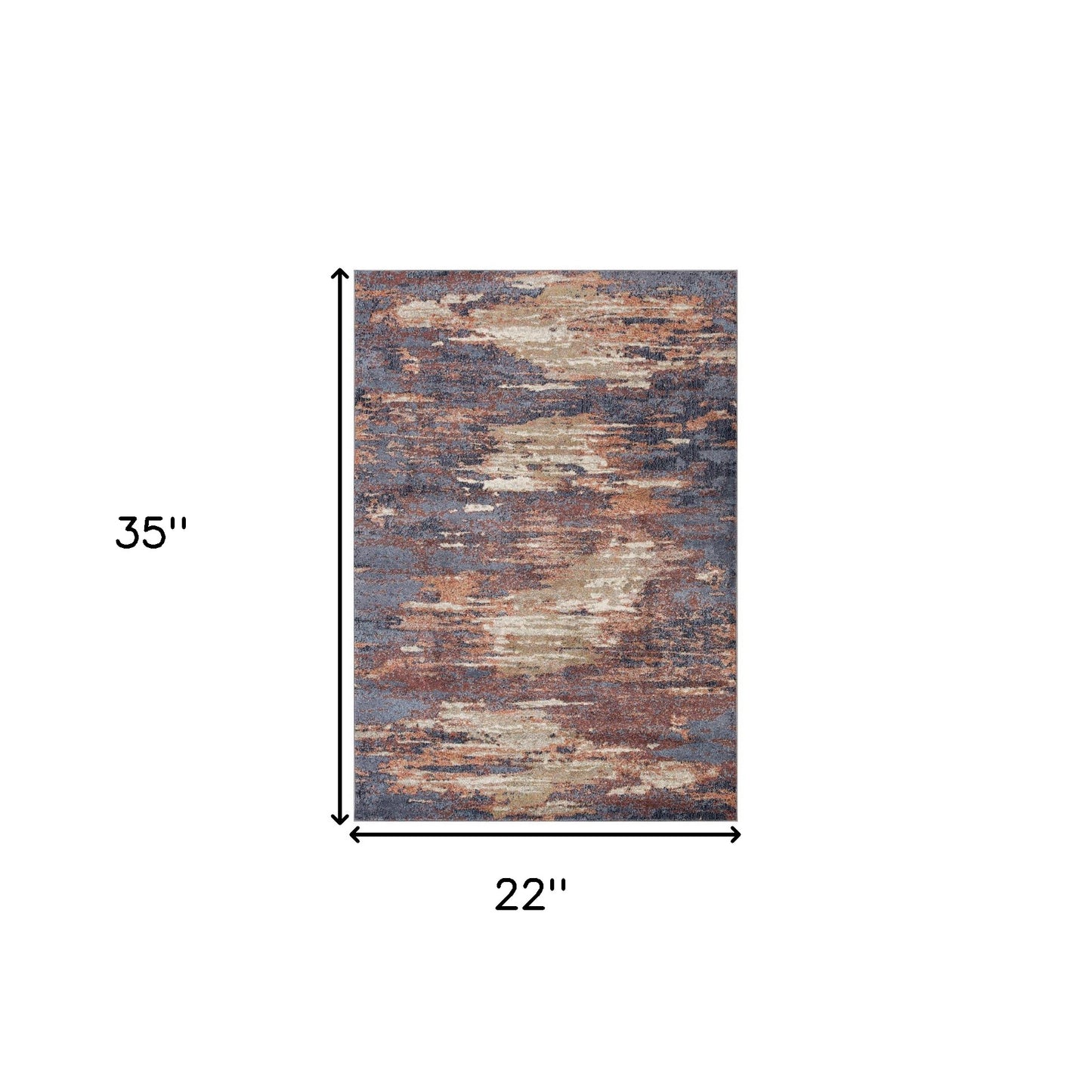 10' Rust Abstract Power Loom Runner Rug