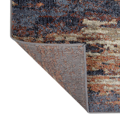 10' Rust Abstract Power Loom Runner Rug