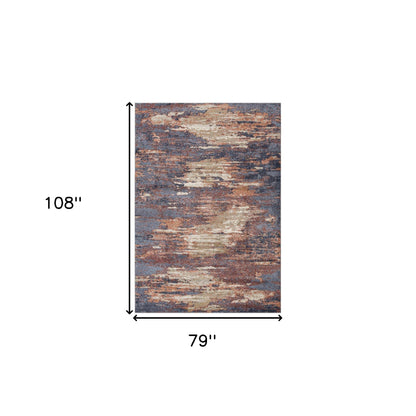 10' Rust Abstract Power Loom Runner Rug