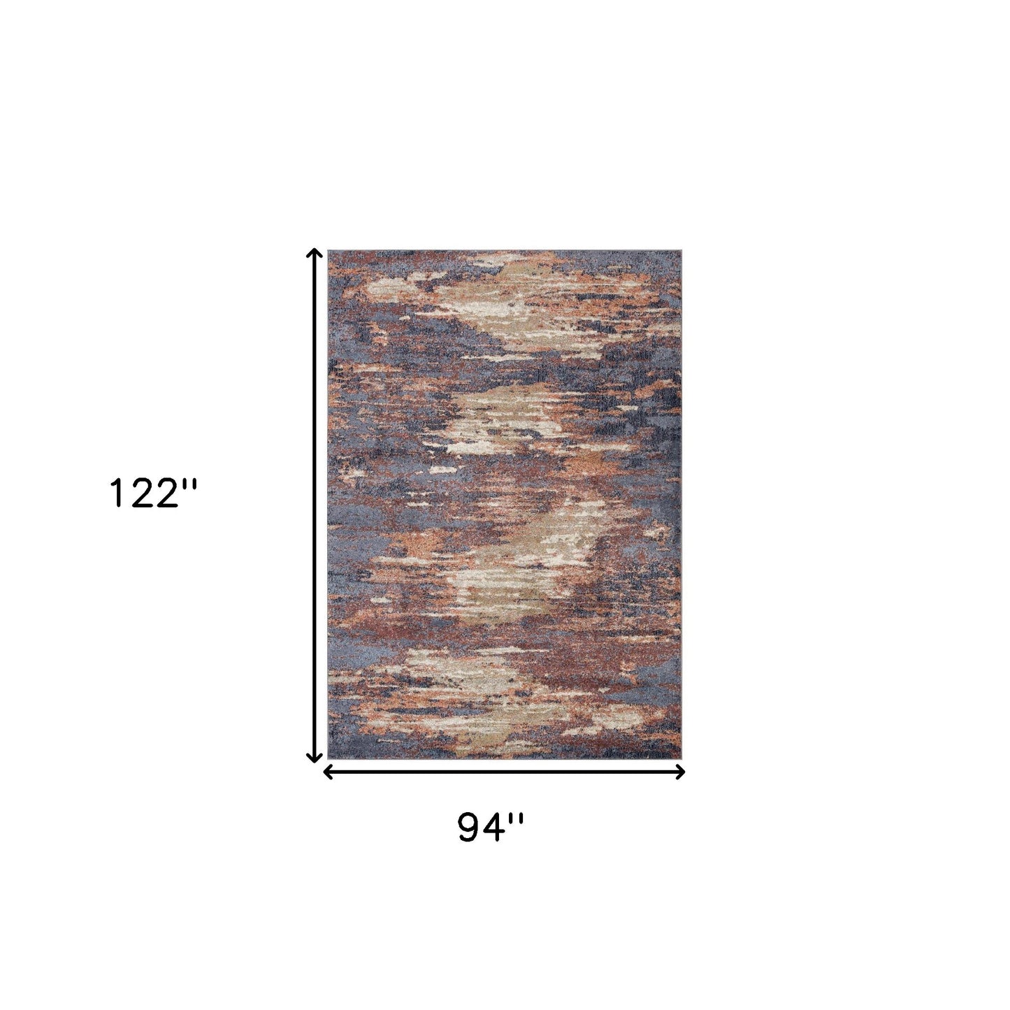 10' Rust Abstract Power Loom Runner Rug