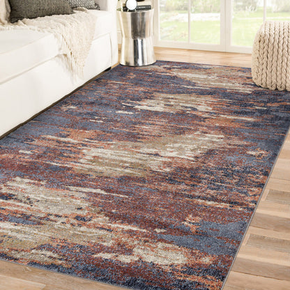 10' Rust Abstract Power Loom Runner Rug