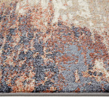 10' Rust Abstract Power Loom Runner Rug