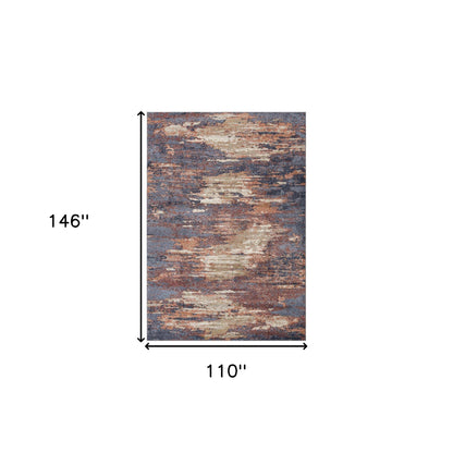 10' Rust Abstract Power Loom Runner Rug