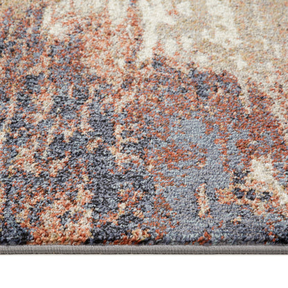 10' Rust Abstract Power Loom Runner Rug