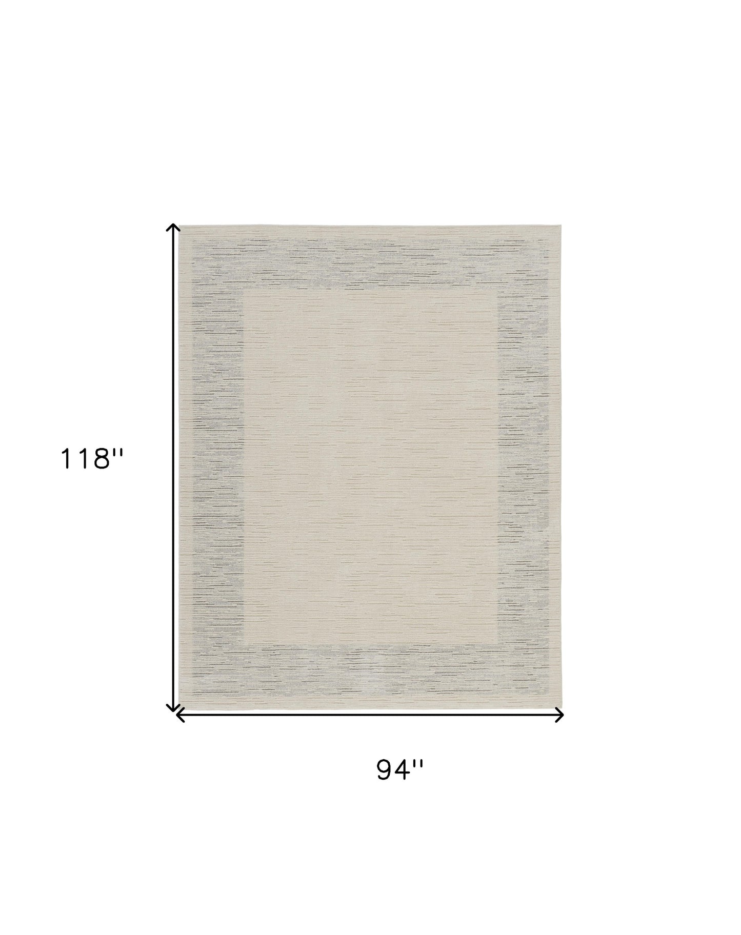 8' X 10' Ivory and Gray Abstract Power Loom Area Rug