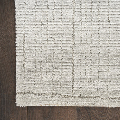 8' X 10' Gray and Ivory Abstract Power Loom Area Rug