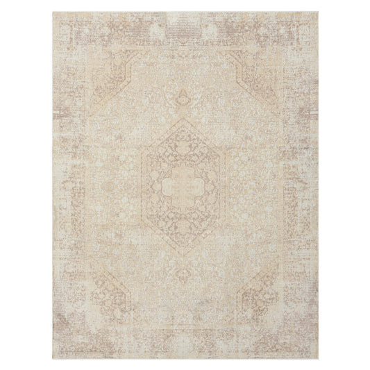 2' X 3' Beige Medallion Washable Non Skid Area Rug