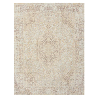 2' X 3' Beige Medallion Washable Non Skid Area Rug