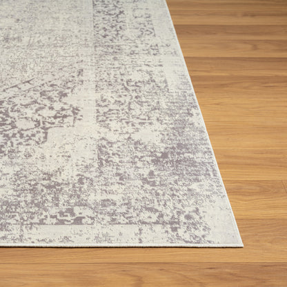 2' X 5' Gray Medallion Washable Non Skid Area Rug