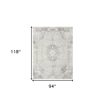 2' X 5' Gray Medallion Washable Non Skid Area Rug