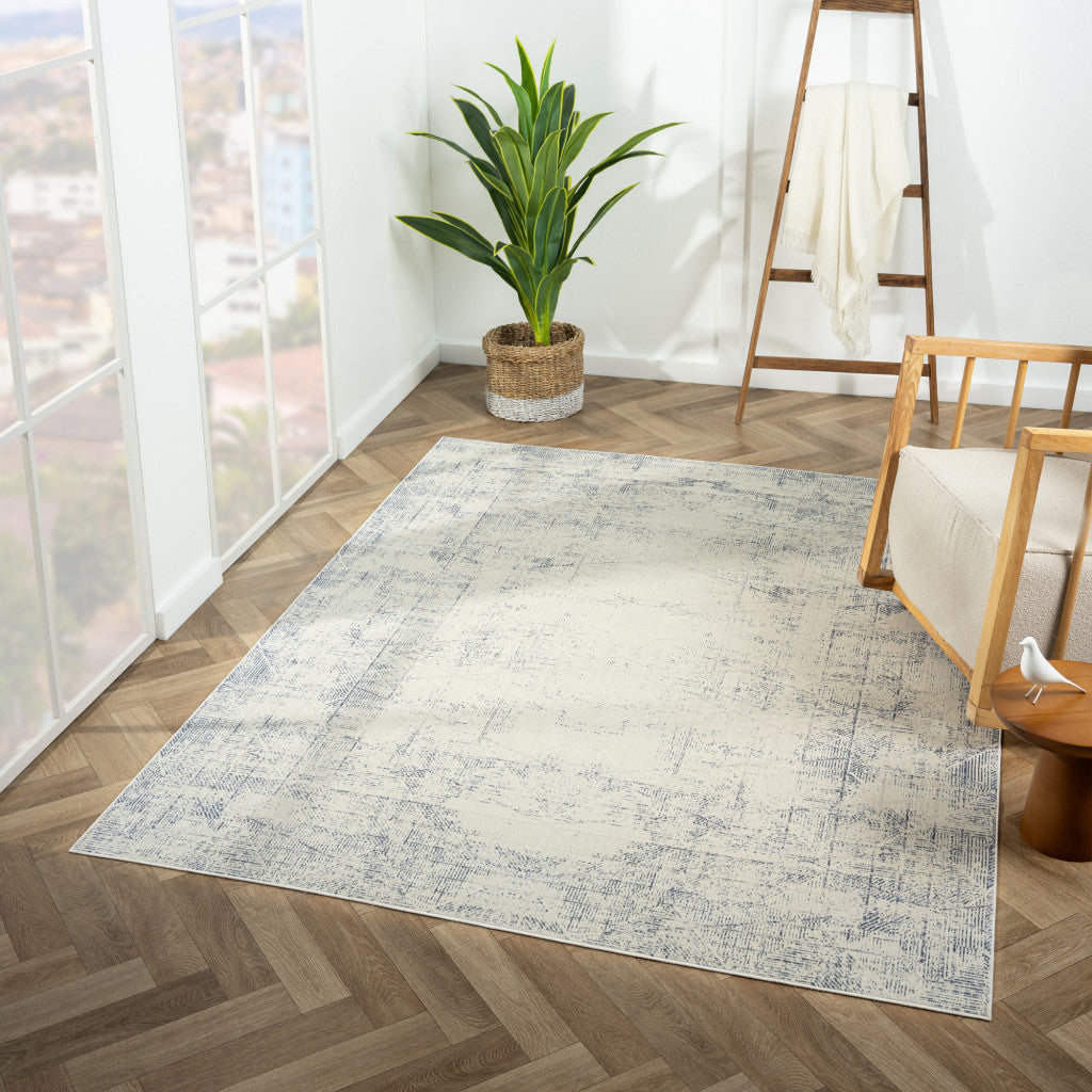 2' X 5' Gray Abstract Washable Non Skid Area Rug