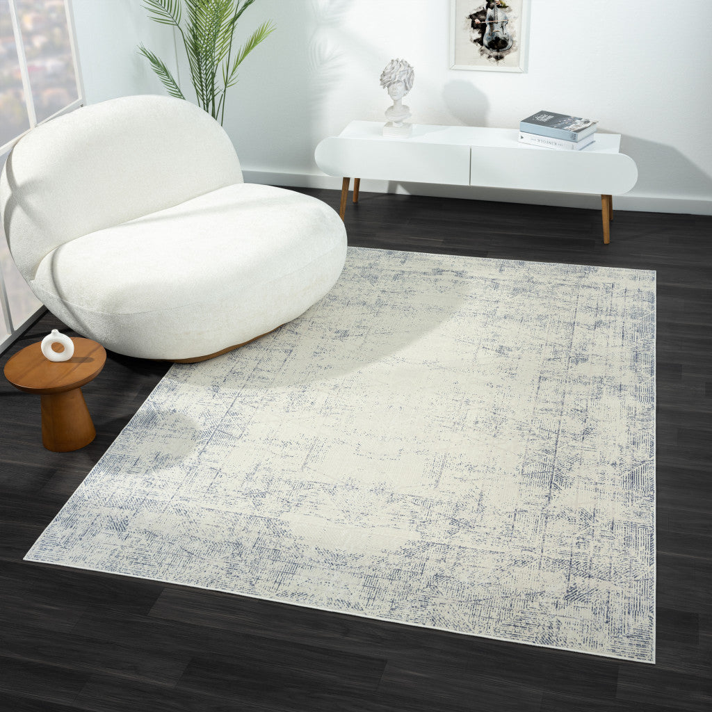 2' X 5' Gray Abstract Washable Non Skid Area Rug