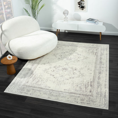 2' X 5' Gray Medallion Washable Non Skid Area Rug