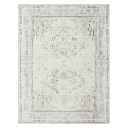 2' X 5' Gray Medallion Washable Non Skid Area Rug