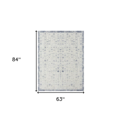 2' X 3' Gray Abstract Washable Non Skid Area Rug