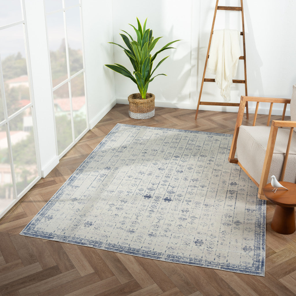 2' X 3' Gray Abstract Washable Non Skid Area Rug