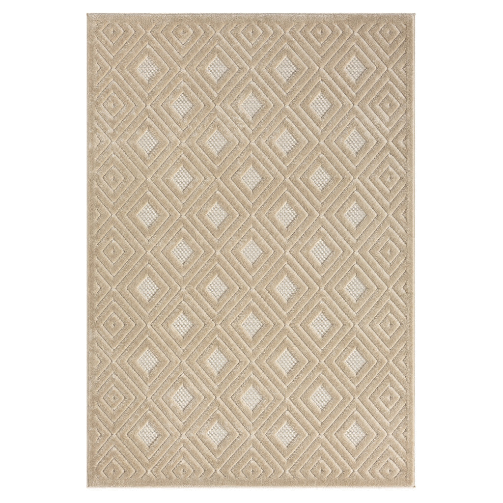 5' X 7' Ivory Geometric Area Rug