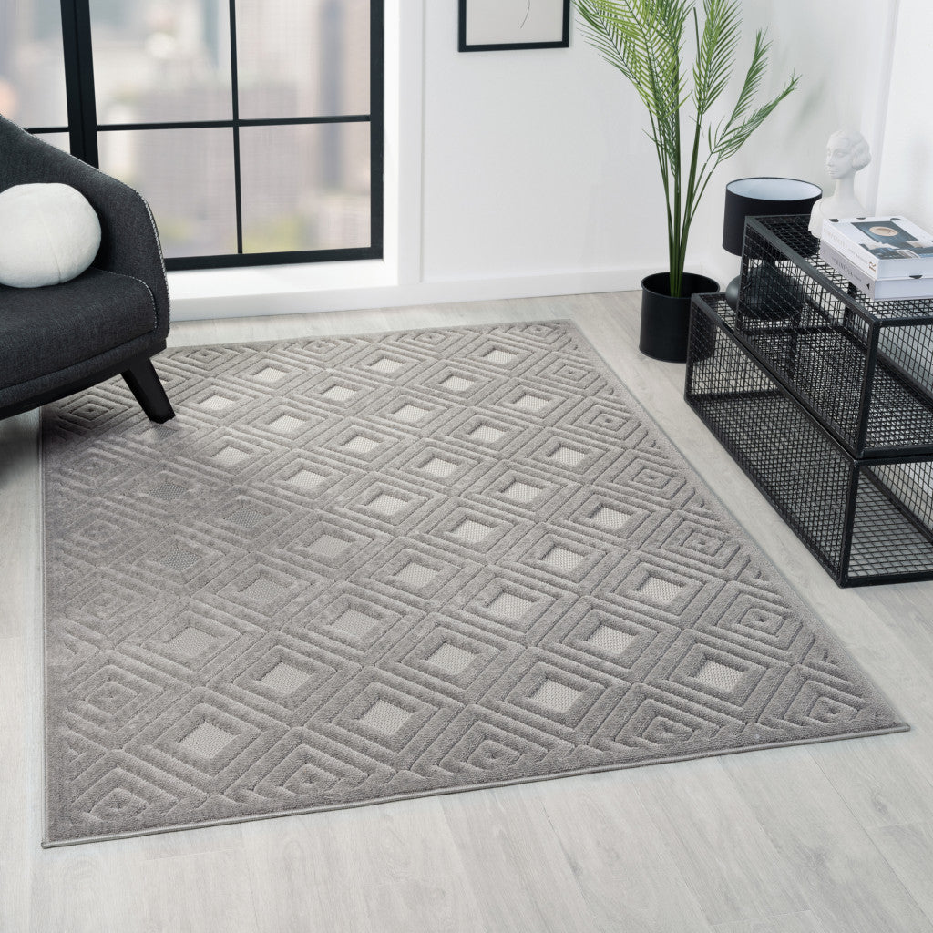 5' X 7' Ivory Geometric Area Rug