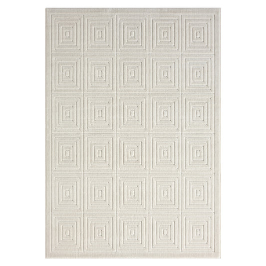 8' X 10' Ivory Geometric Area Rug